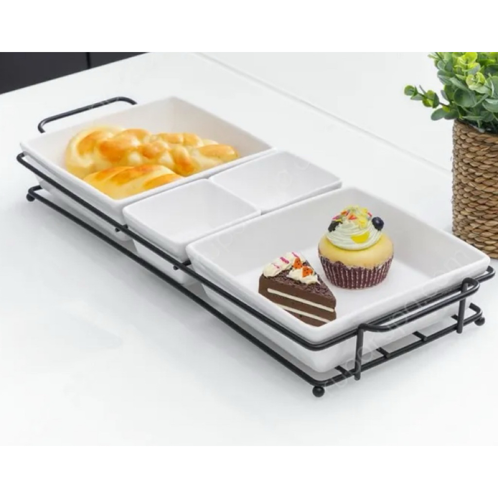 Appetite Homz Set Mangkuk Saji dengan rak besi