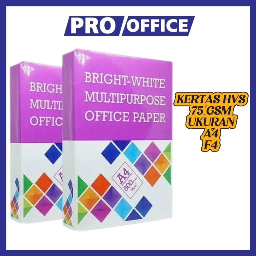 

ProOffice - Kertas HVS BMO 75 GSM – A4 / F4 / A3, 1 Rim, Kertas Putih Kantor & Sekolah