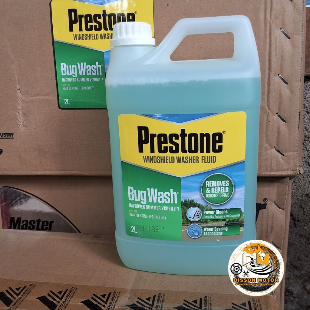Air Wiper Prestone Windshield Washer Fluid / Bug Wash + Rain Reppellannt 2 Liter /  Cairan Wiper Flu