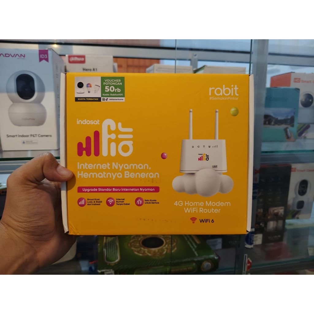 Modem Wifi Router Kartu Sim unlock All Operator 4.5G Rabit Dua Antena Free 50GB Tri Indosat
