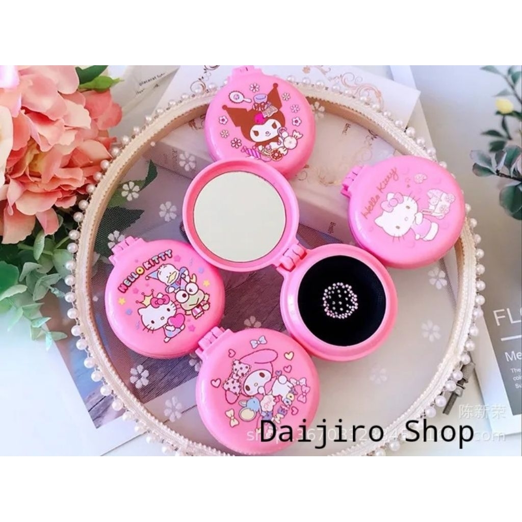 Sisir Lipat Cermin Make Up Kuromi Melody Hello kitty Cinnamoroll Lucu Sisir Rambut Anak Perempuan Si