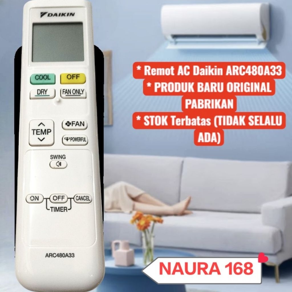 REMOT AC DAIKIN PRODUK BARU DAN ORIGINAL PABRIKAN / REMOT AC DAIKIN ORIGINAL ASLI BAWAAN DARI AC PAB