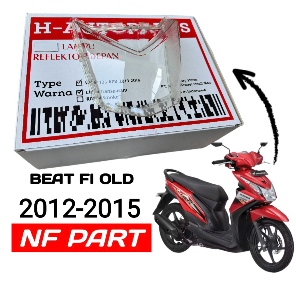 kaca lampu depan Honda Beat fi injeksi 2012 2013 2014 2015  kaca lampu depan beat