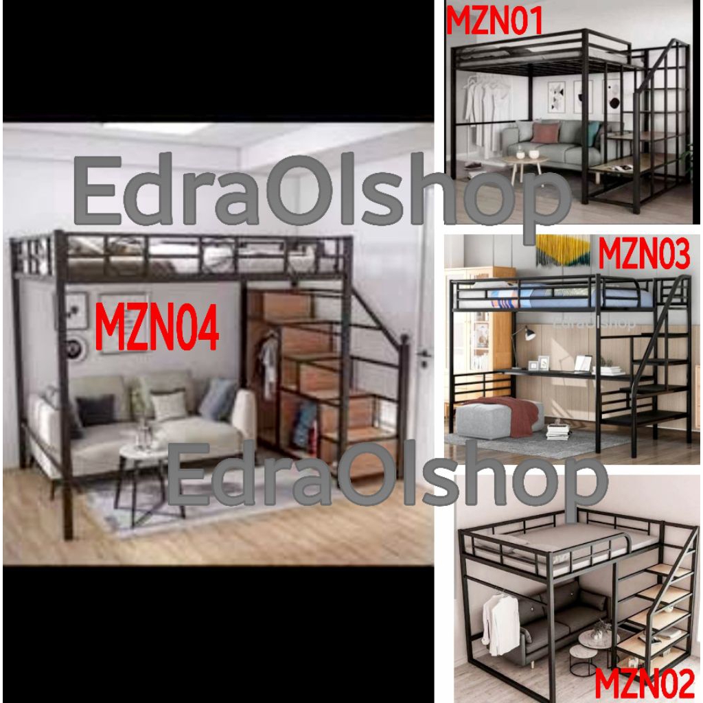 MEZZANINE 100x200 LOFTBED DAY NIGHT RANJANG BESI ATAS TINGKAT COSTUM MINIMALIS MEWAH