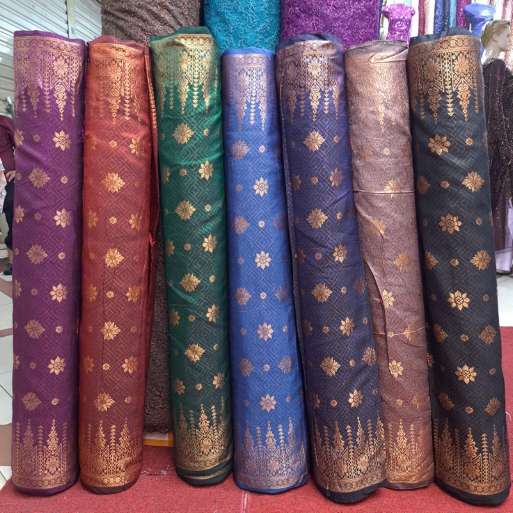 (COD) Bahan kain songket/ songket meteran Motif terbaru