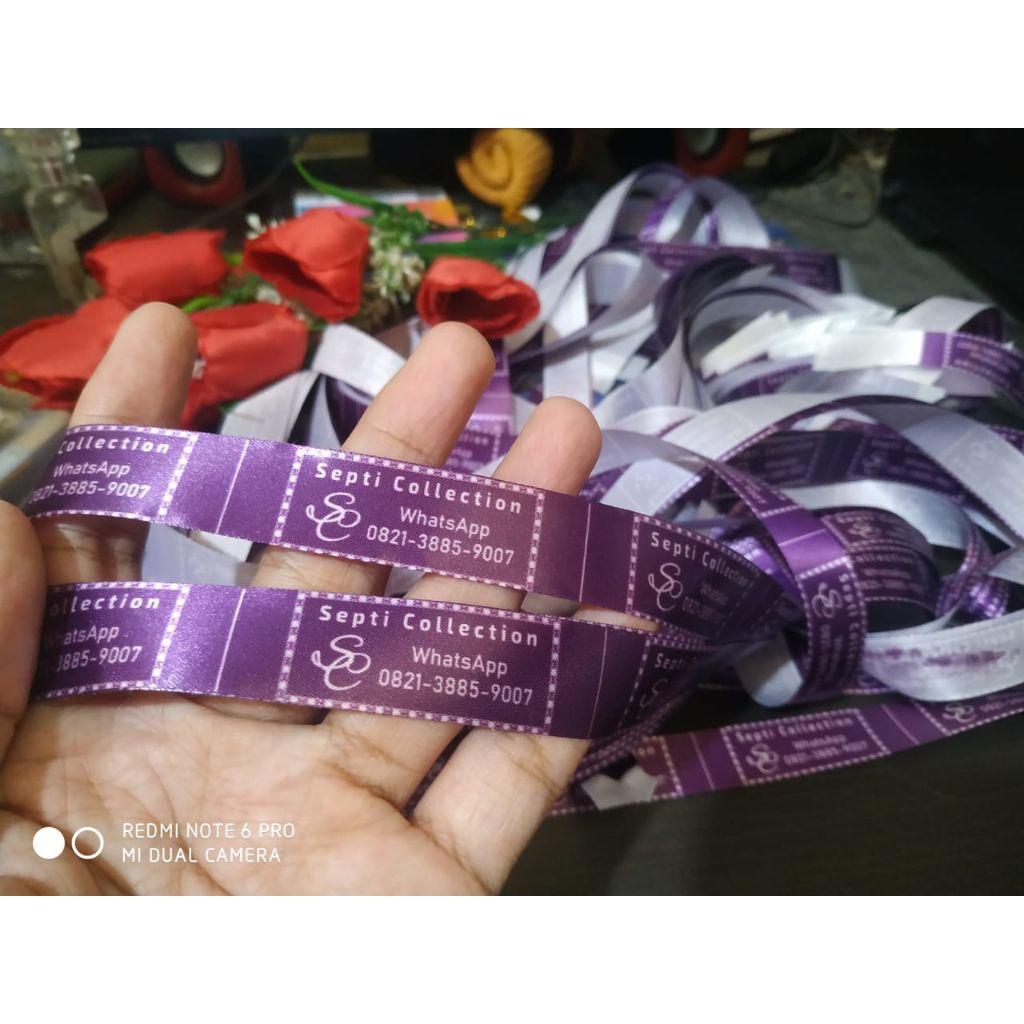 

label Satin Printing Custom Sablon import besar lebar 2,5cm