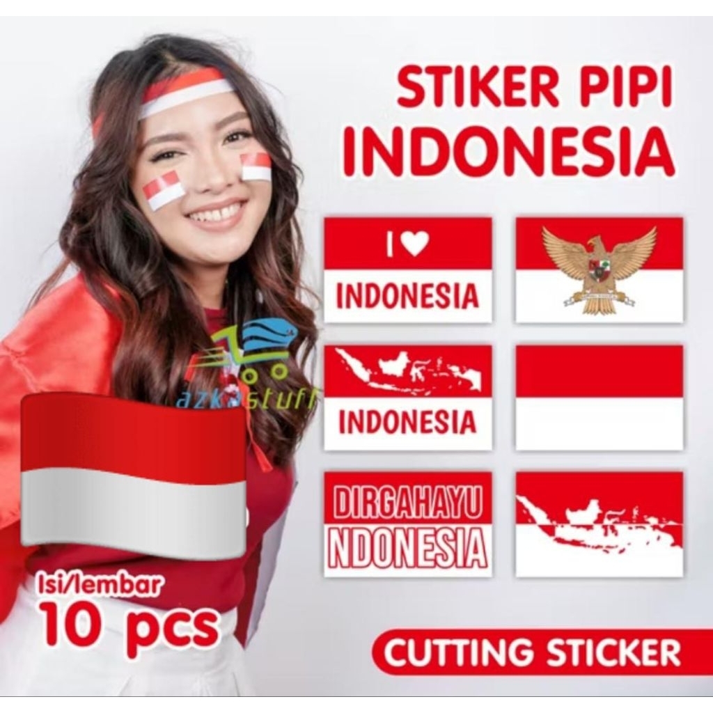

BENDERA PIPI /BENDERA MERDEKA / AGUSTUS/STIKER PIPI WAJAH MERAH PUTIH ISI 10 PCS