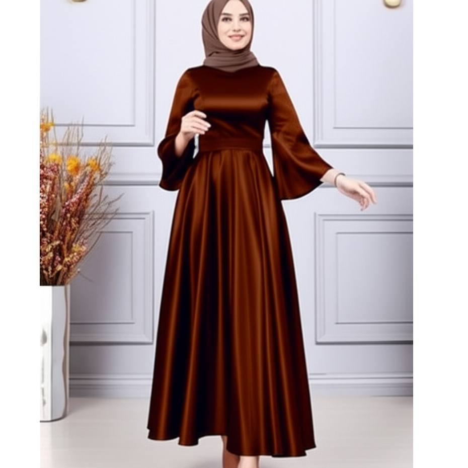 GC026 | ICHIKA DRESS LEBARAN 2026 MEWAH SATIN VELVET DRESS KONDANGAN BIG SIZE [Girls_Collection.id]