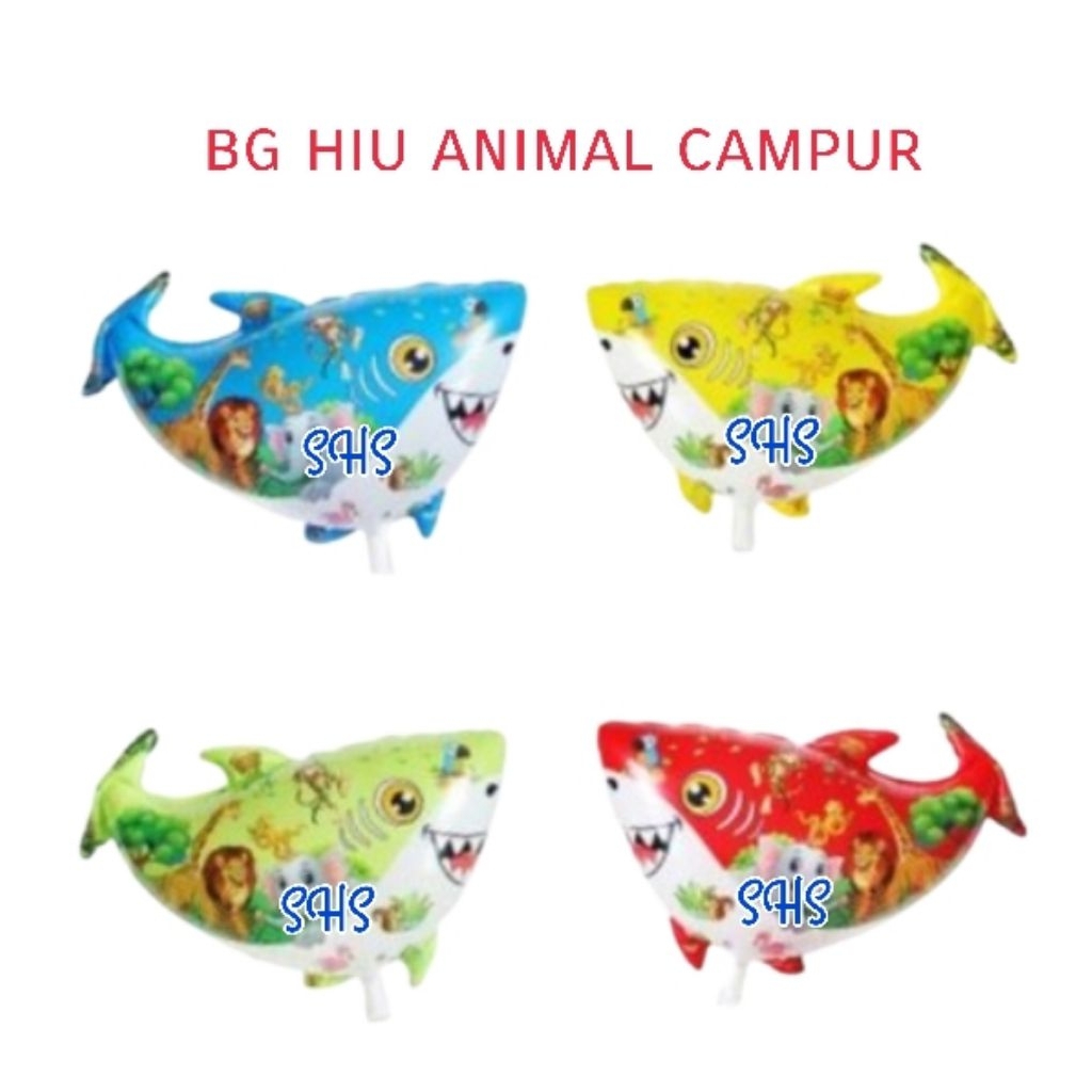 BALON GAS FOIL HIU ANIMAL 1 PAK (50 PIECES) UKURAN 67,5X53CM