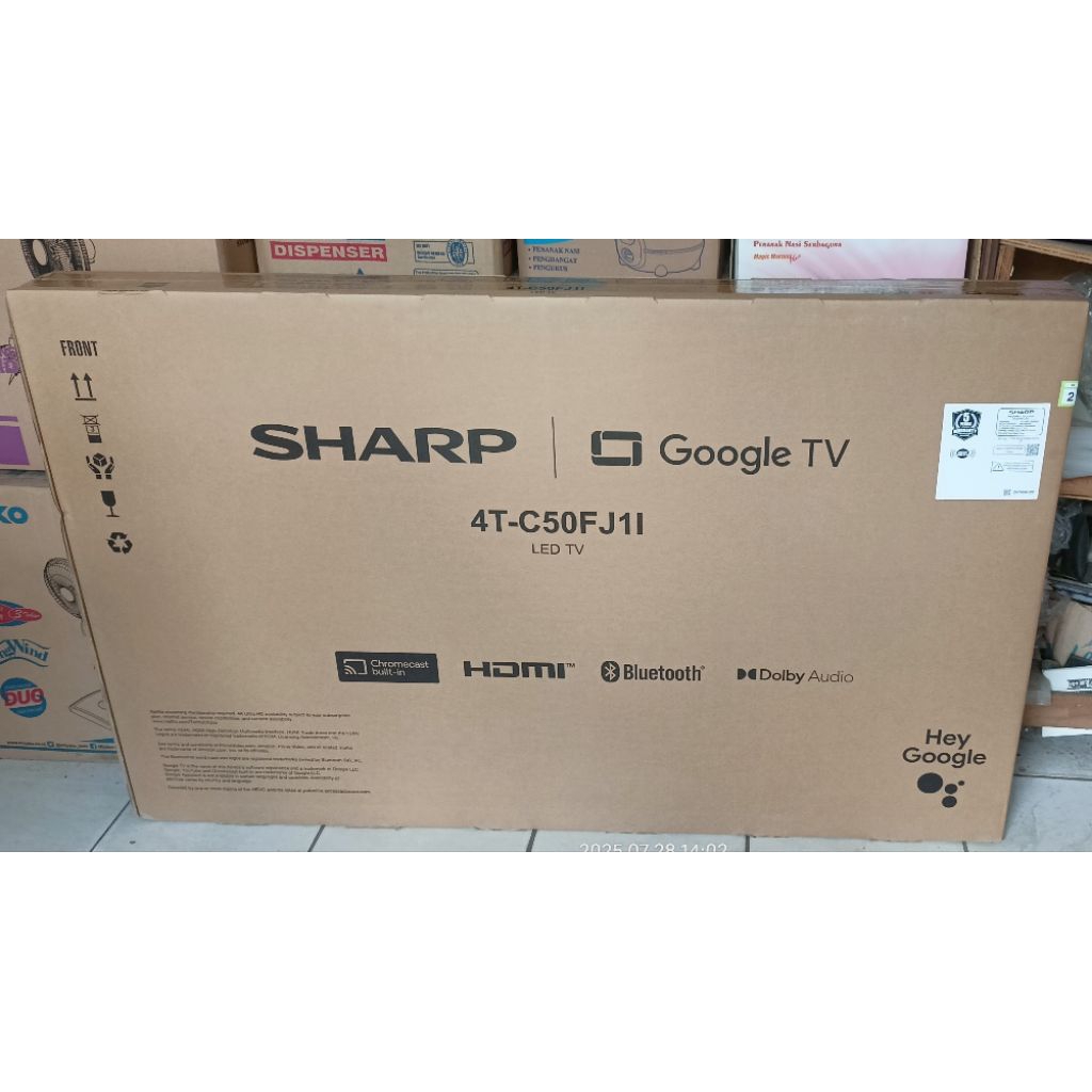 Jambi tv led sharp 50fk1l 50 inci 4k frameless android tv ultra hd uhd X5 Revelation Engine wide col