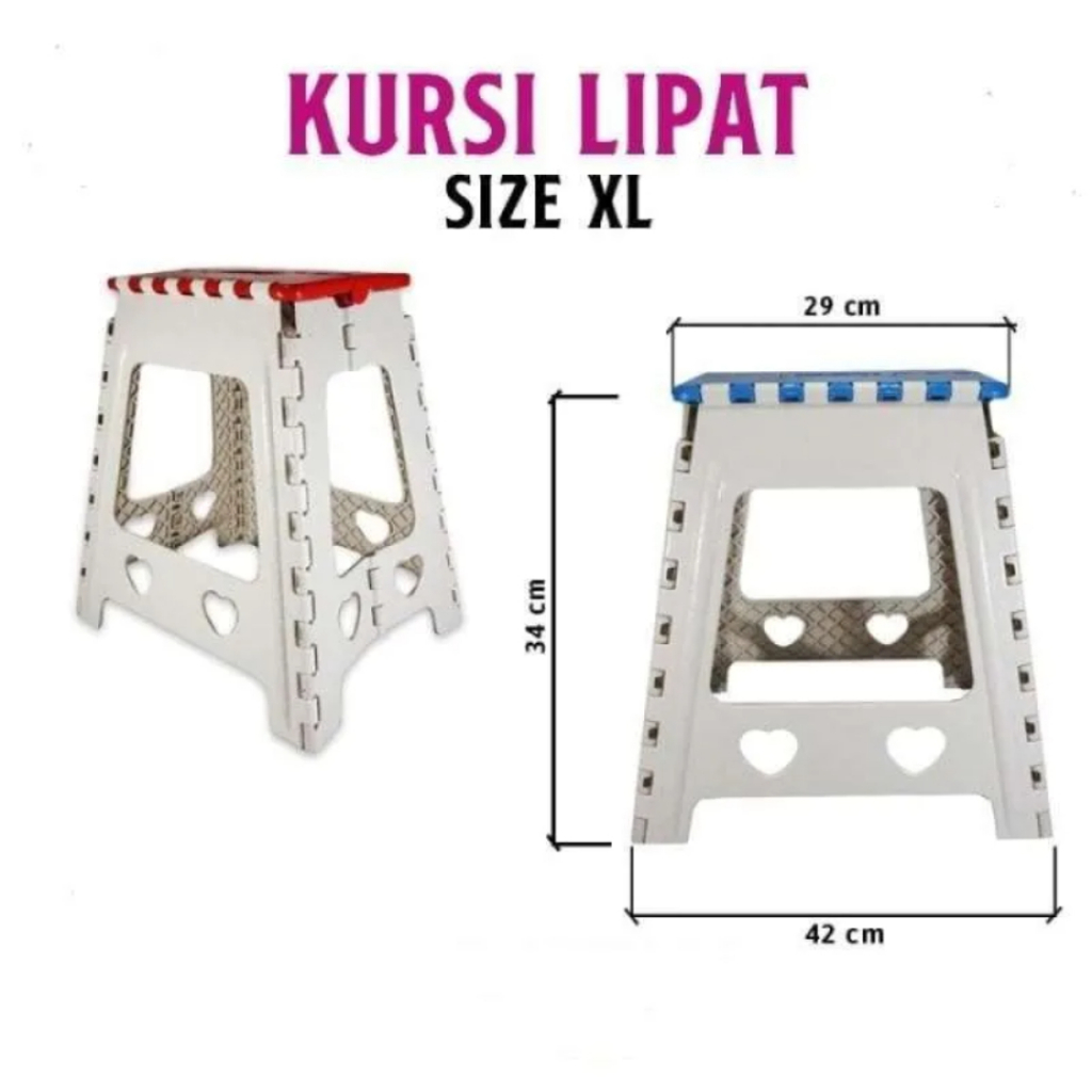 Kursi Bangku Lipat Warna Plastik Portable Ekonomis Tempat Duduk Serbaguna