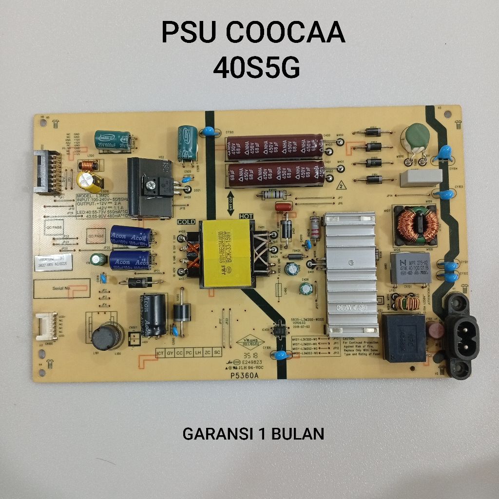 POWER SUPPLY COOCAA 40S5G - PSU - REGULATOR - MESIN TV COOCAA