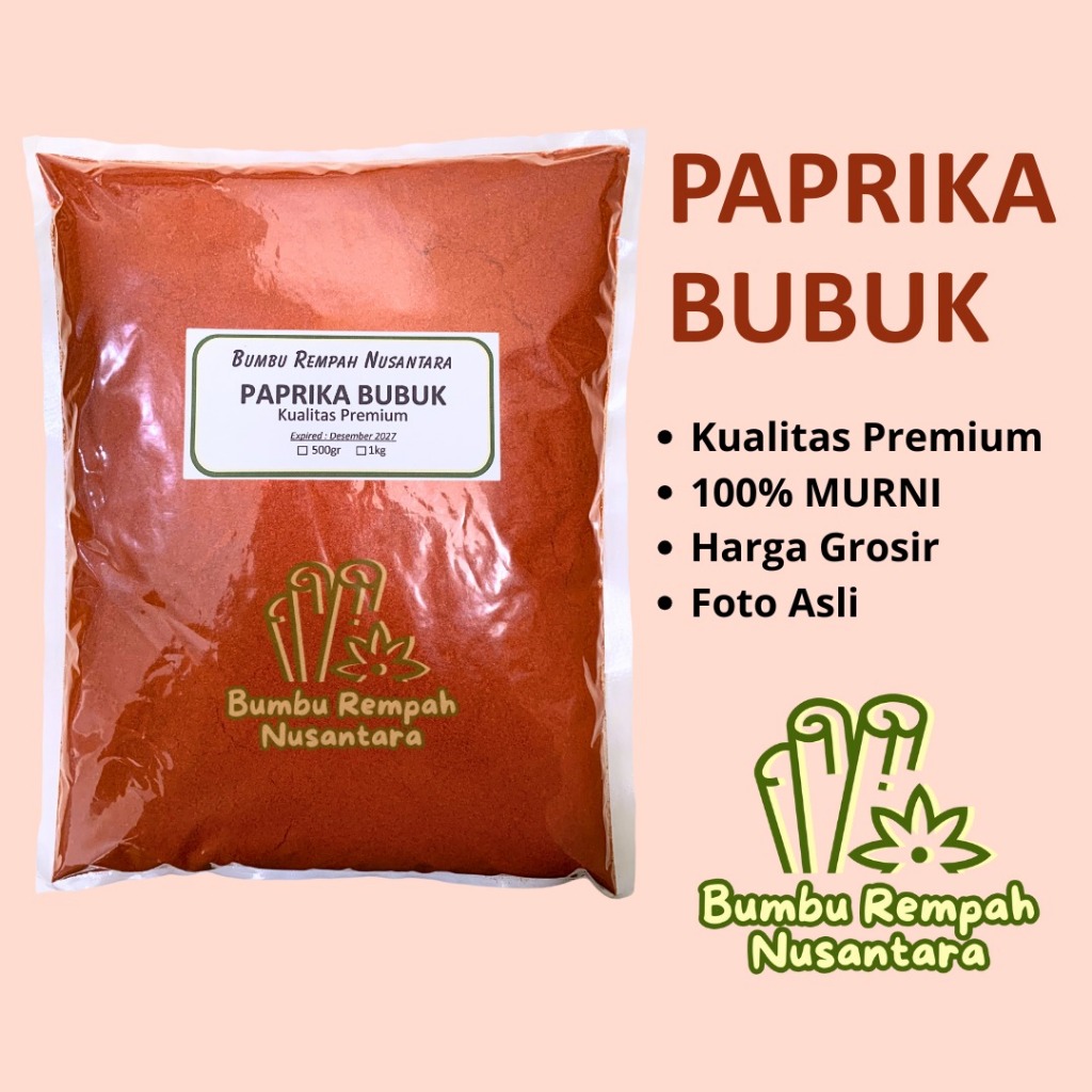

Paprika bubuk 500g 1kg - Rempah Asli Murni | BUMBU REMPAH NUSANTARA | Bumbu Dapur Nusantara Grosir Murah