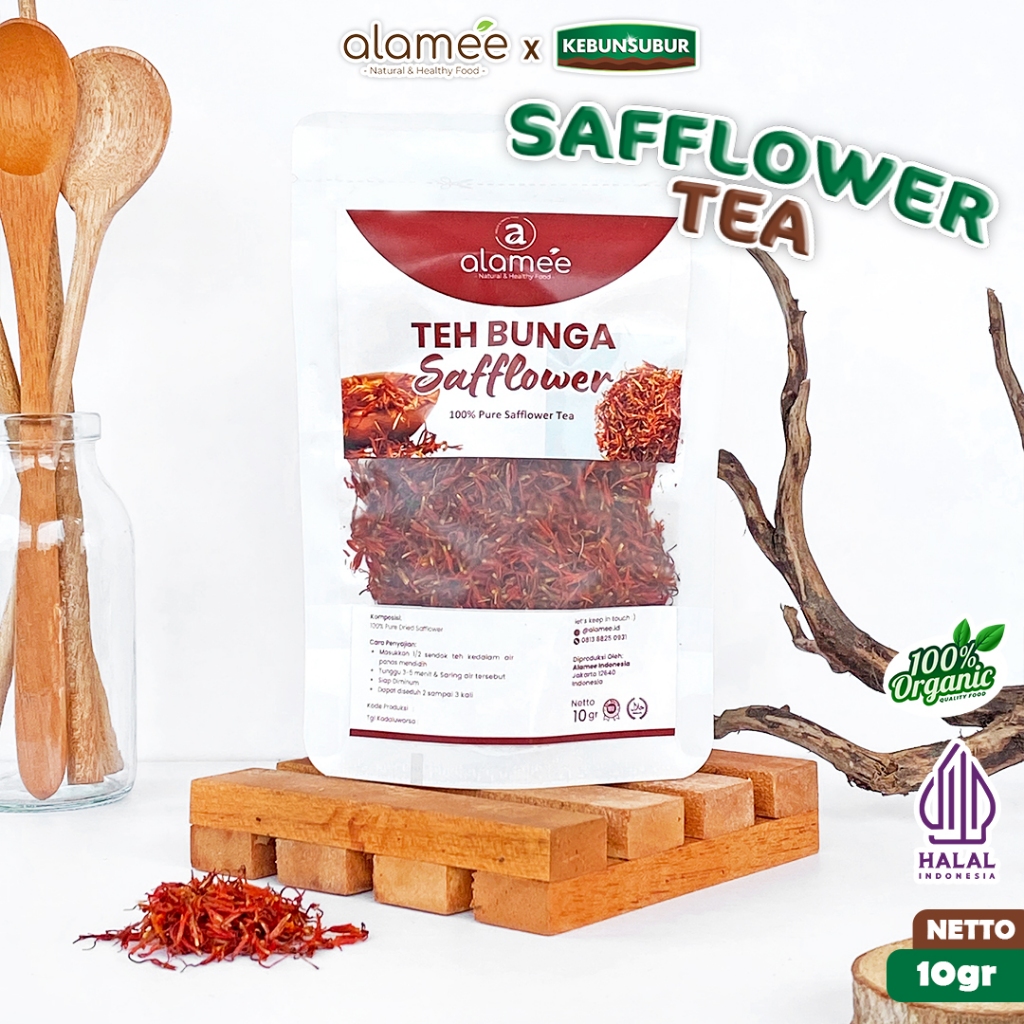 

ALAMEE Safflower Dried Tea Teh Bunga Flower Herbal Alami Organik Kering 10gr Premium kebunsubur
