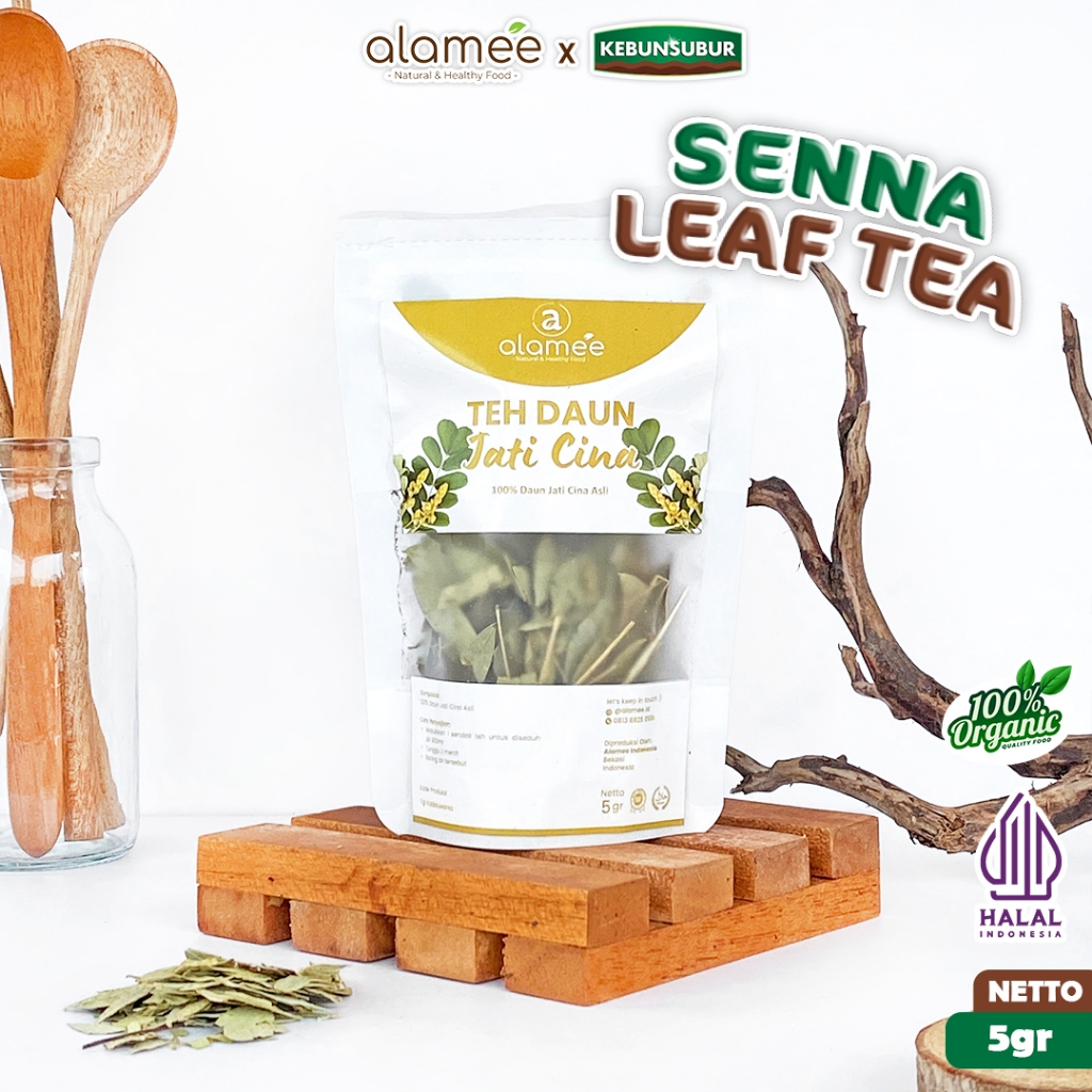 

ALAMEE Senna Tea Teh Daun Jati Cina Leaf Herbal Alami Organik Dried Flower Premium 5gr kebunsubur