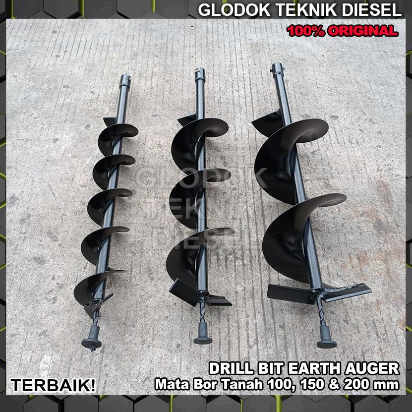 Earth Auger Drill Mesin Bor Tanah Gali Tanah 52CC Bensin Engine Alat Penggali Lobang Pohon Kayu Mata