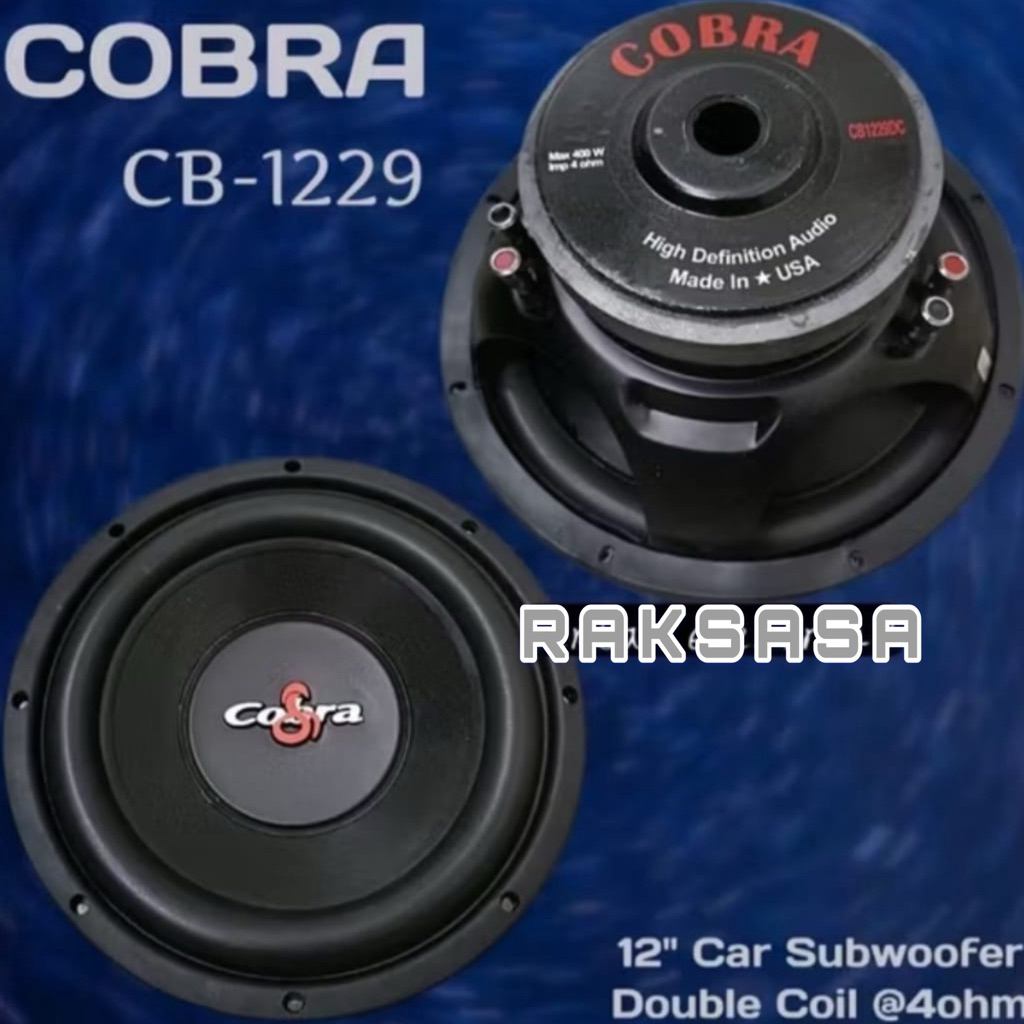 Speaker Subwoofer Cobra Cb1229 Double Coil 12 Inch Cb 1229 - Hitam made in usa