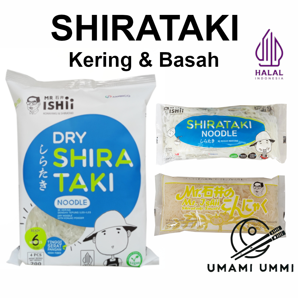 

MR.ISHII Mie Shirataki Noodle Konnyaku Basah & Kering Fettuccine GlutenFree Diet Sehat Rendah Kalori