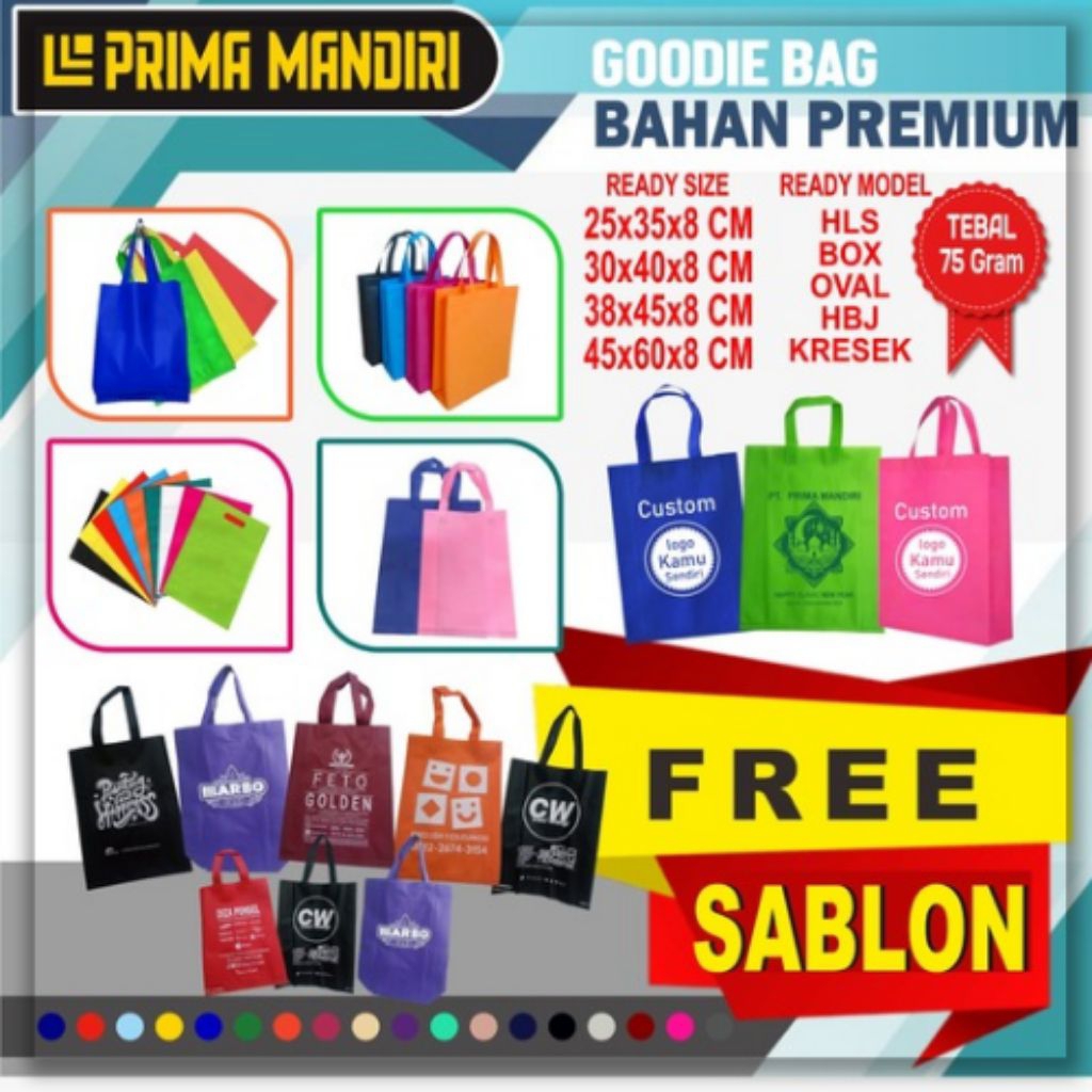 

TAS SABLON GOODIE BAG SABLON ,TAS SPUNBOND CUSTOM SABLON
