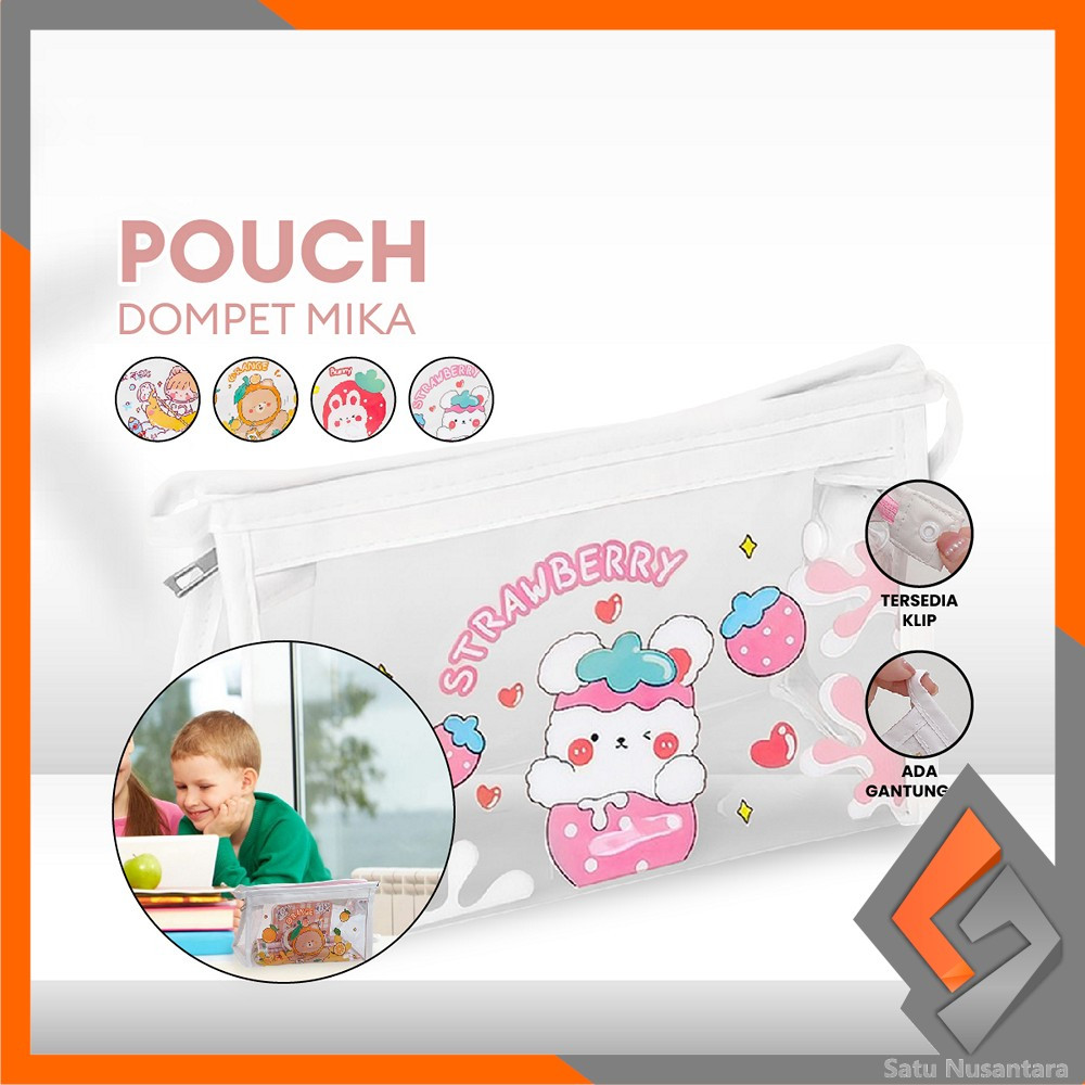 

EC SN-A60 Tempat Pensil Transparan Motif Kartun Tas Pouch Kosmetik / Tas Kosmetik Travel Multifungsi Ala Korea Pouch Serbaguna