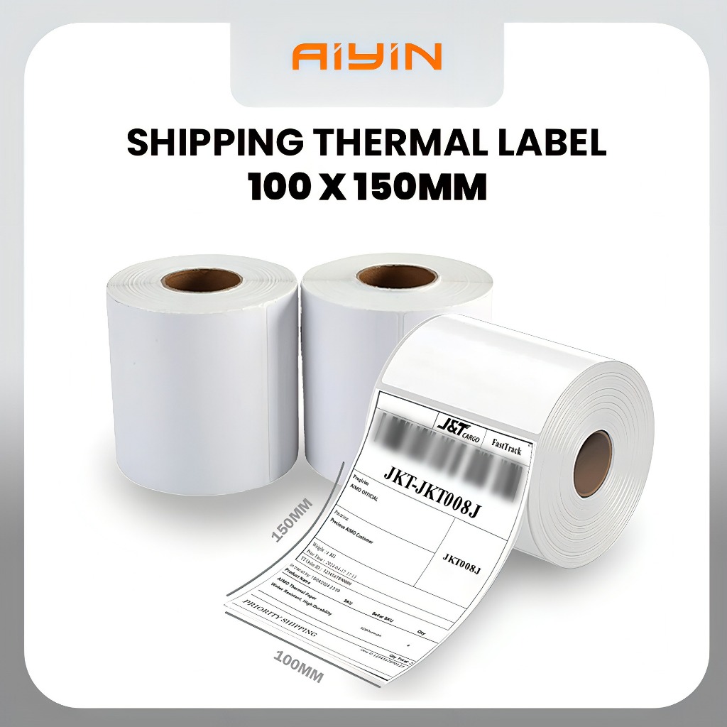 

Bergesan.mandala - AiYin Thermal Paper 100x150mm A6 Isi 500pcs Shipping Label Resi Printer AiYin