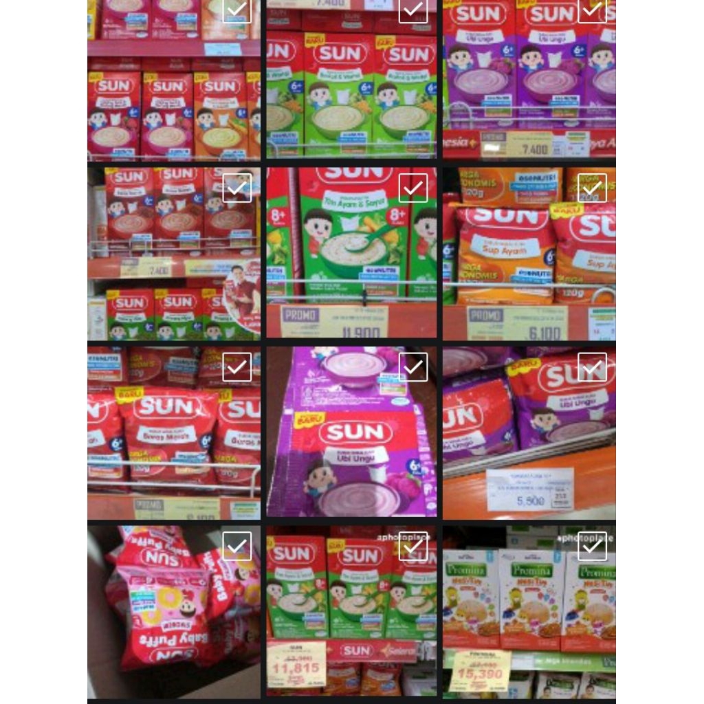 SUN biskuit, cemilan & bubur bayi