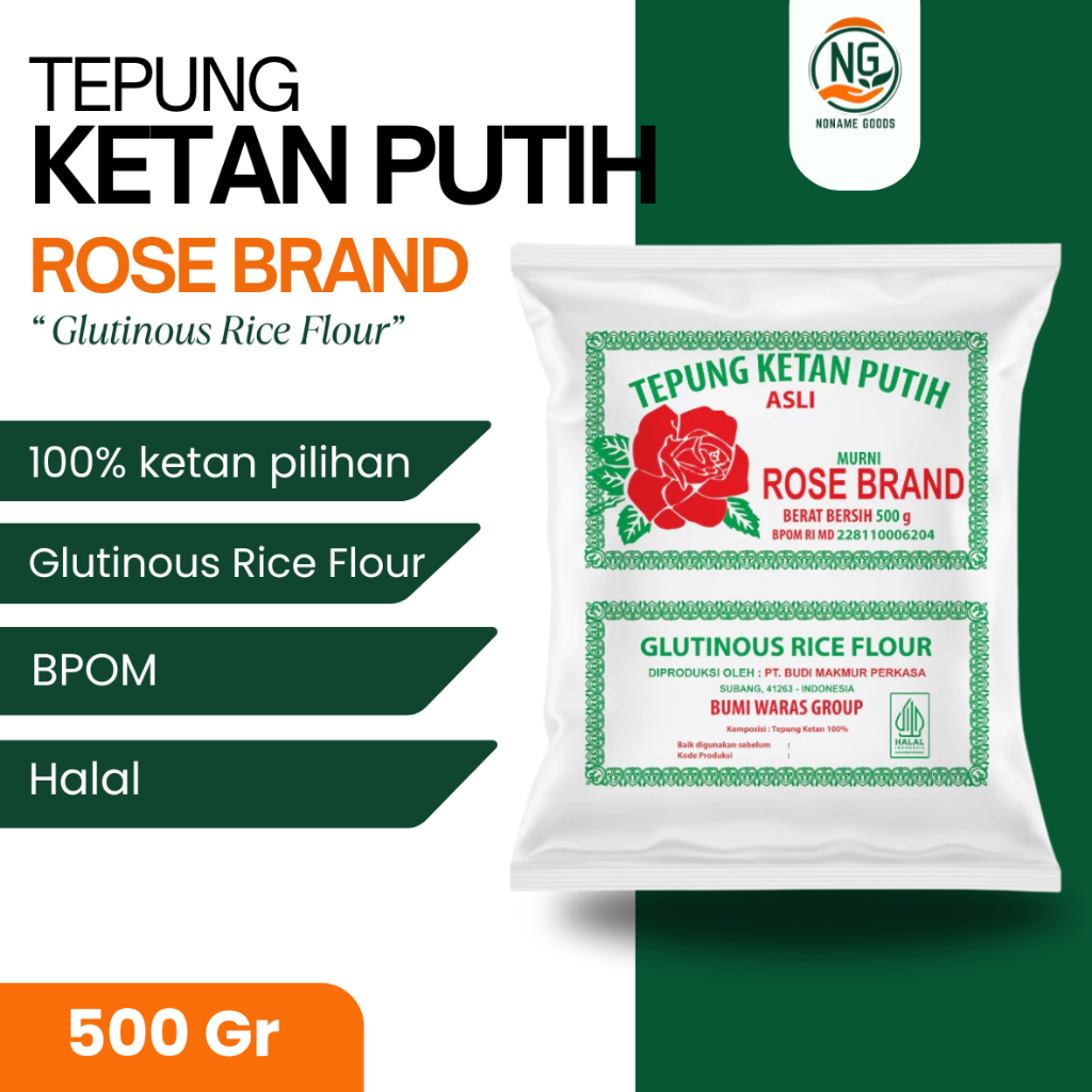 

TEPUNG KETAN ROSE BRAND 500 GR TEPUNG KETAN PUITIH MURNI