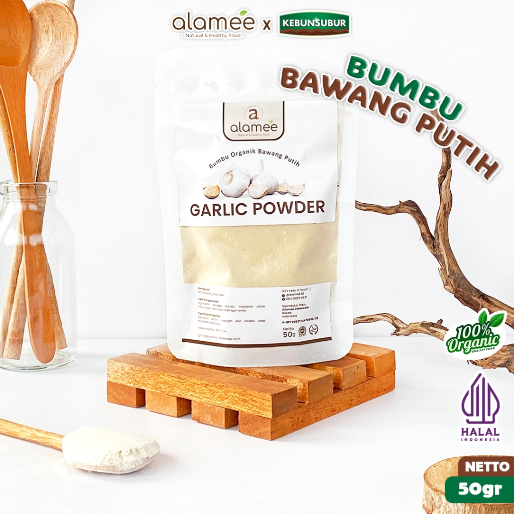

ALAMEE Bubuk Bawang Putih Ground Garlic Powder Bumbu Dapur Organik Murni Seasoning 50Gram kebunsubur
