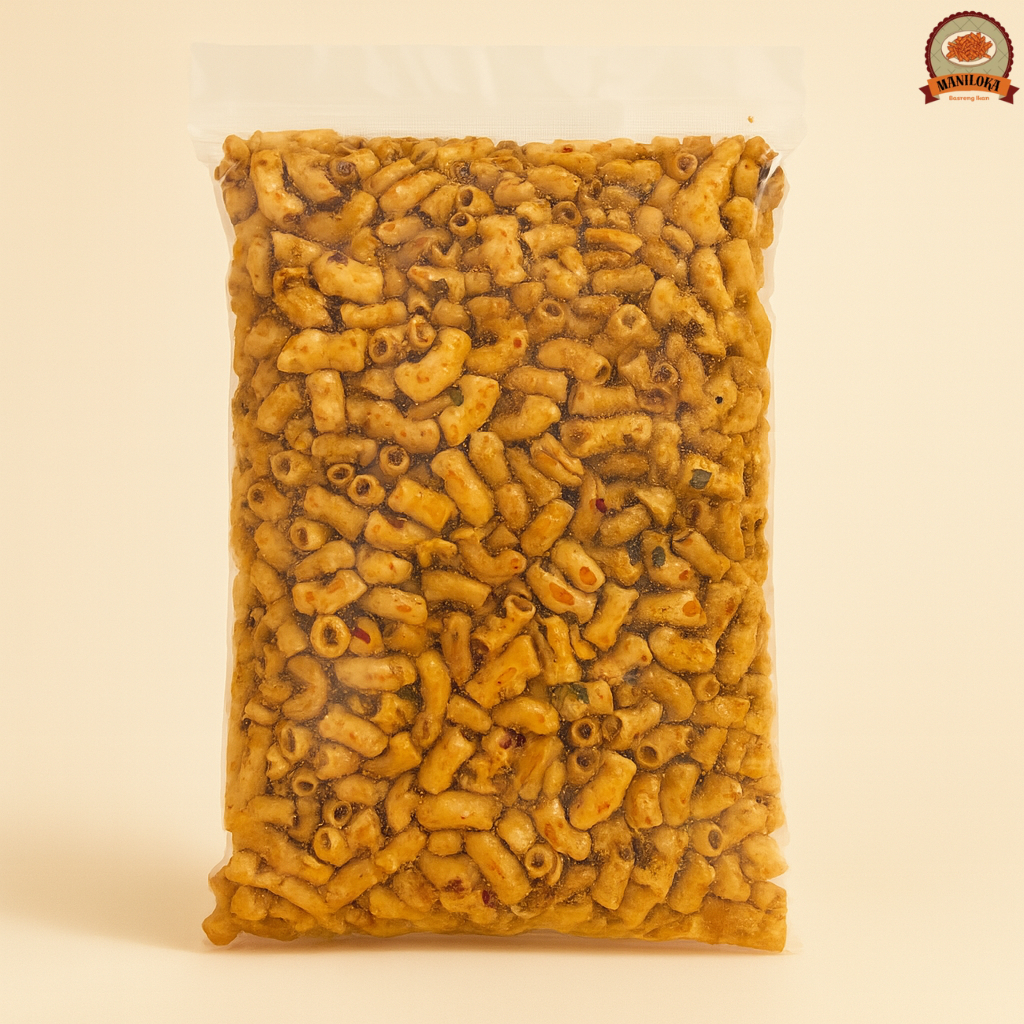 

Makaroni Bantet Rendang 500gr Daun Jeruk Semi Mekar Snack Makroni