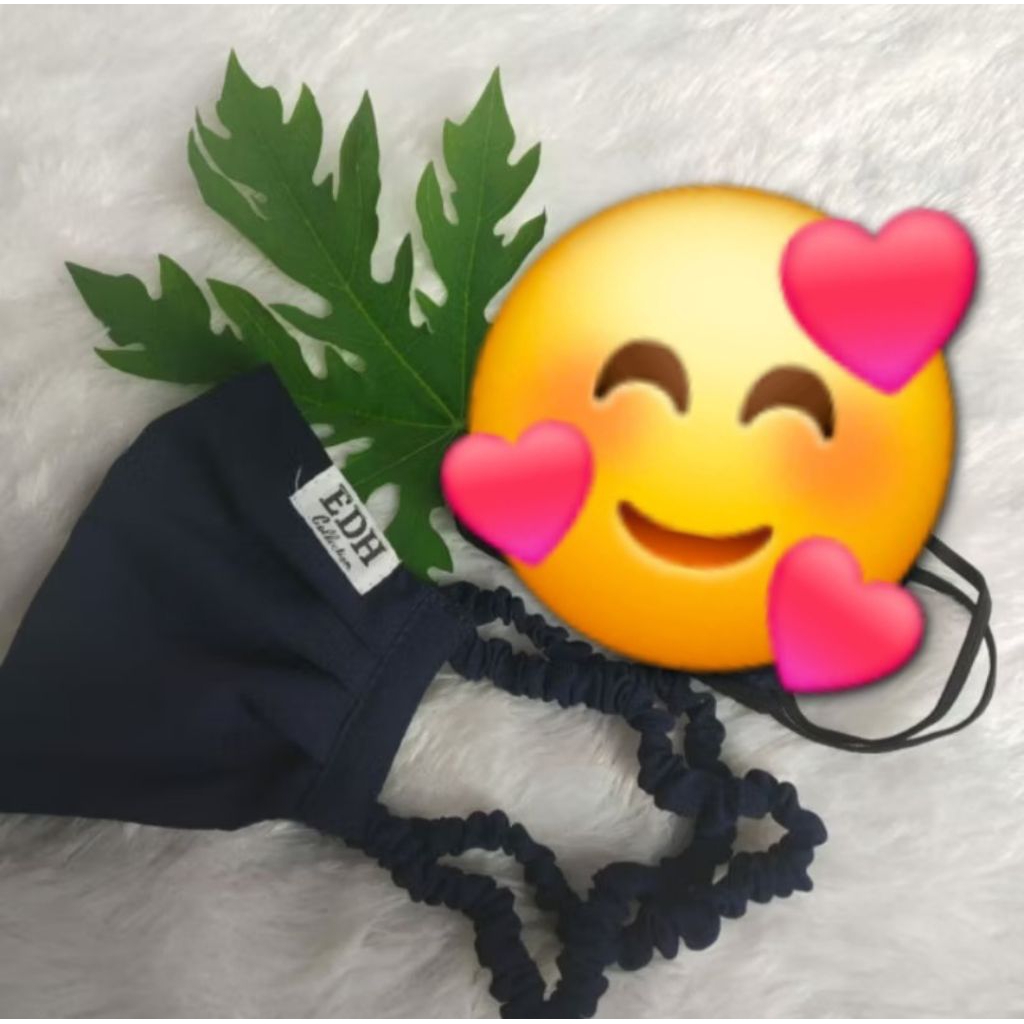 Masker Kain Wanita Warna Biru Dongker/Navy