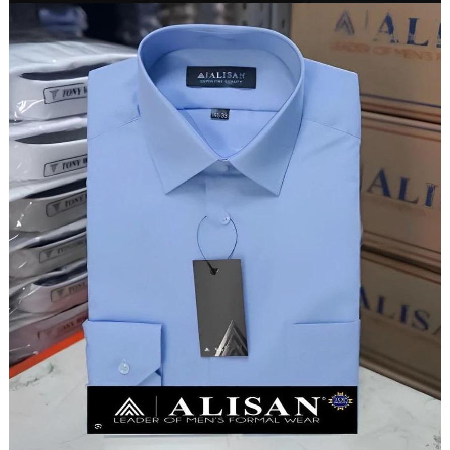 Alisan Kemeja Slim Fit Biru Muda Super Premium