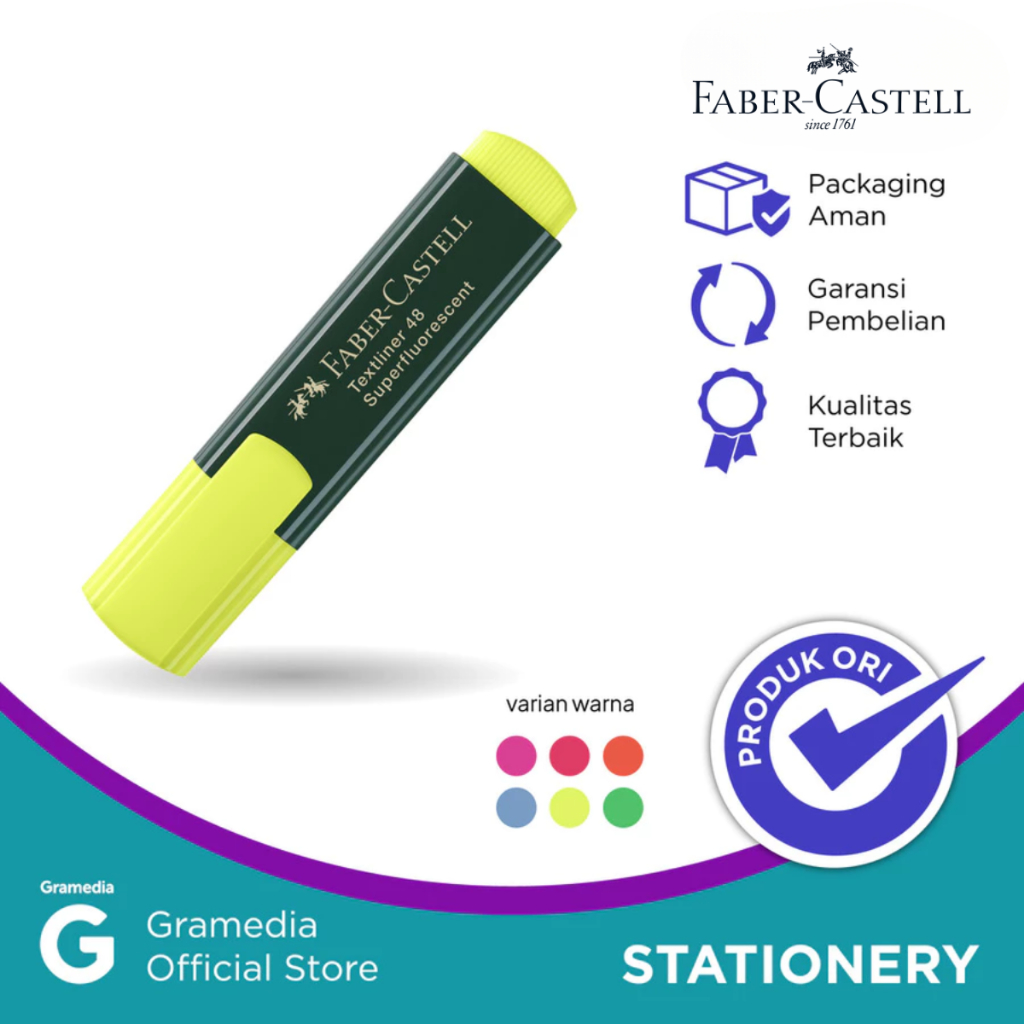 

Gramedia Pettarani - HIGHLIGHTER FABER CASTELL TEXTLINER YELLOW