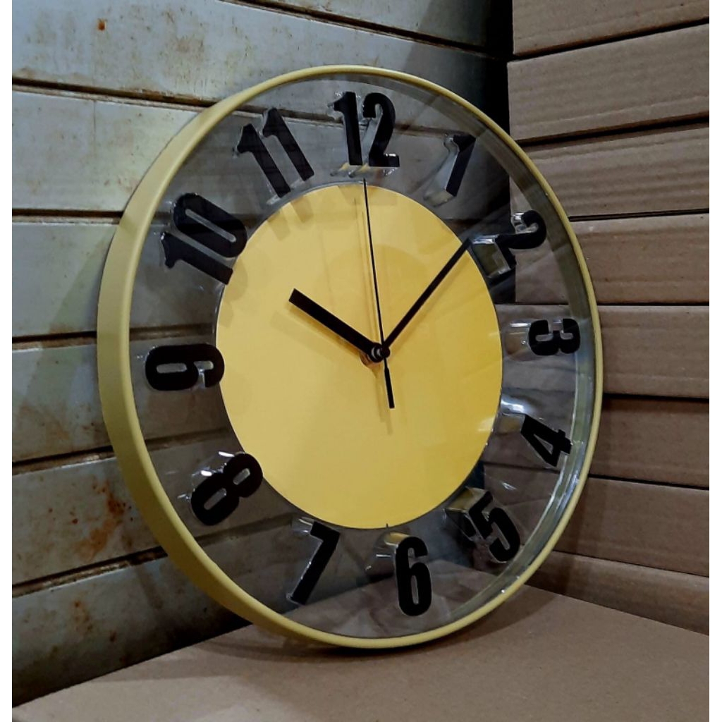 jam dinding transparan