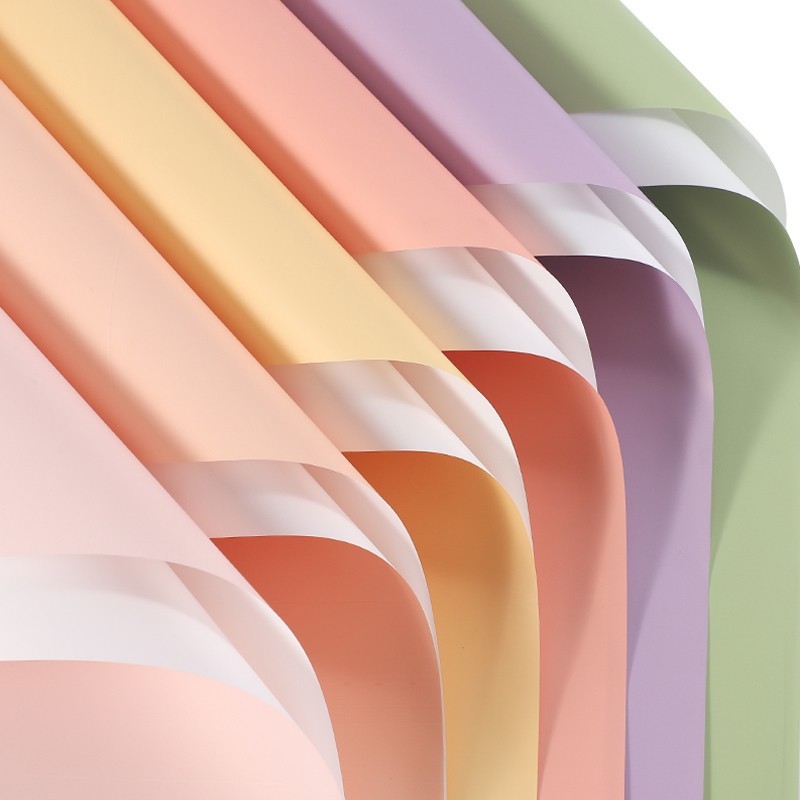 

(20 LEMBAR) Cellophane bicolor white / kertas wrapp flower bouquet dua warna