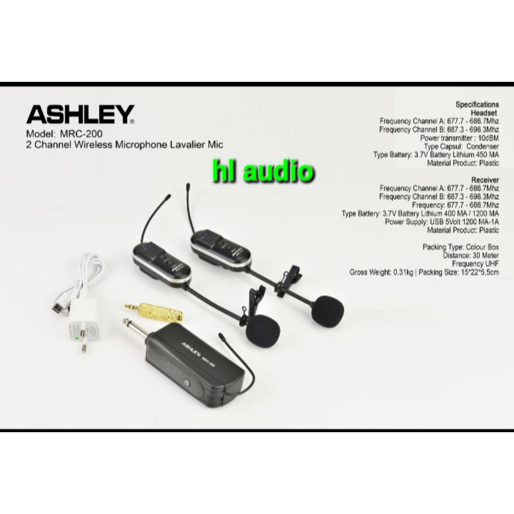 MIC WIRELESS CLIP ON/JEPIT MRC-200 ( 2 MIC CLIP ON )