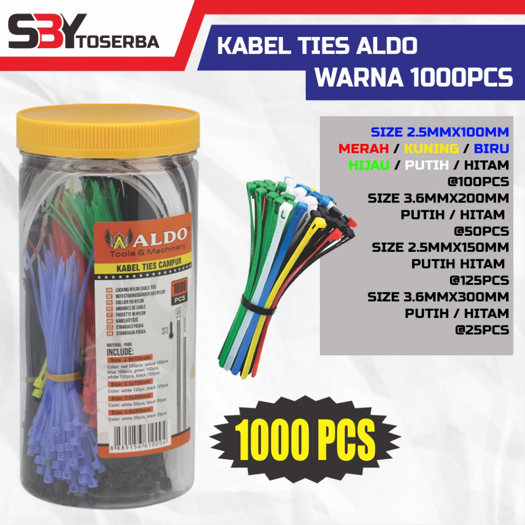 

KABEL TIES CAMPUR WARNA ISI 1000PCS ALDO