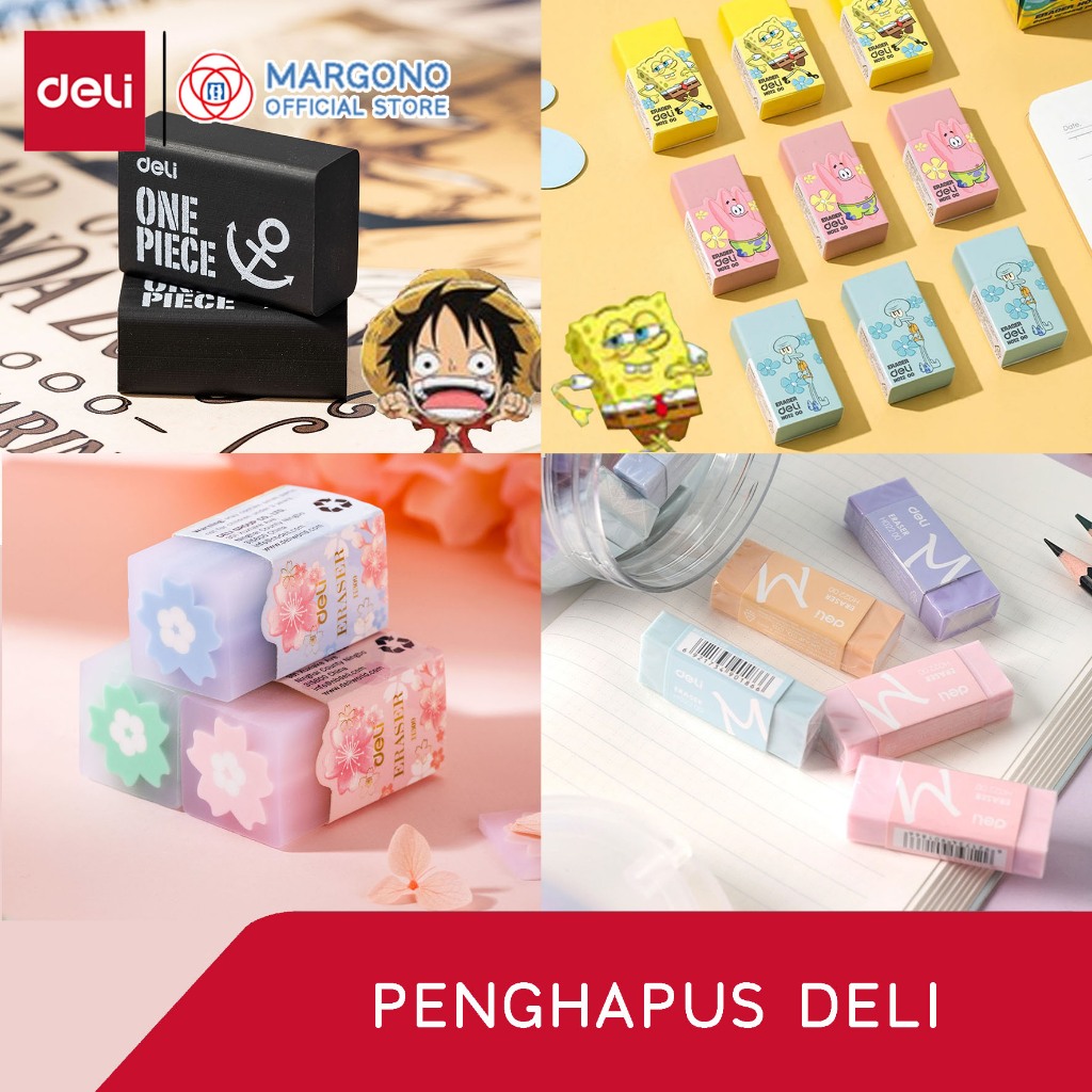 

Deli Penghapus Pensil Sekolah / Eraser Ukuran Sedang One Piece SpongeBob Sakura Warna Pastel Macaron - 1 pcs