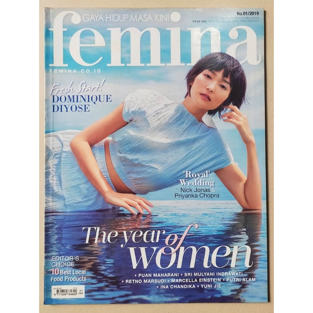Majalah Femina no.01 / 2019 : Cover Dominique Diyose - The Year of Women