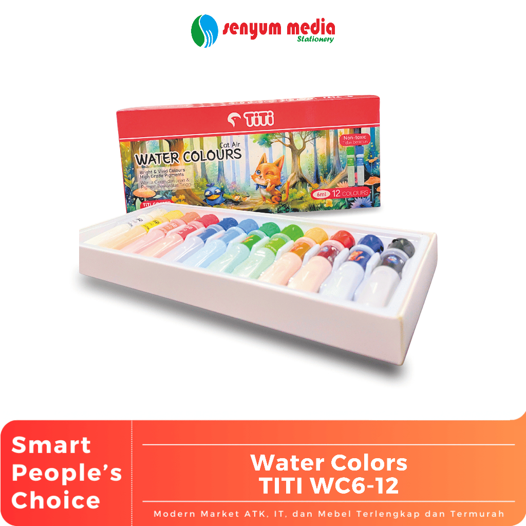 

TiTi - Water Color / Cat air WC-6 12 Warna | Cat Air Favorit Anak - anak ( 1 Pcs Isi 12 Warna ) (S:PCS)