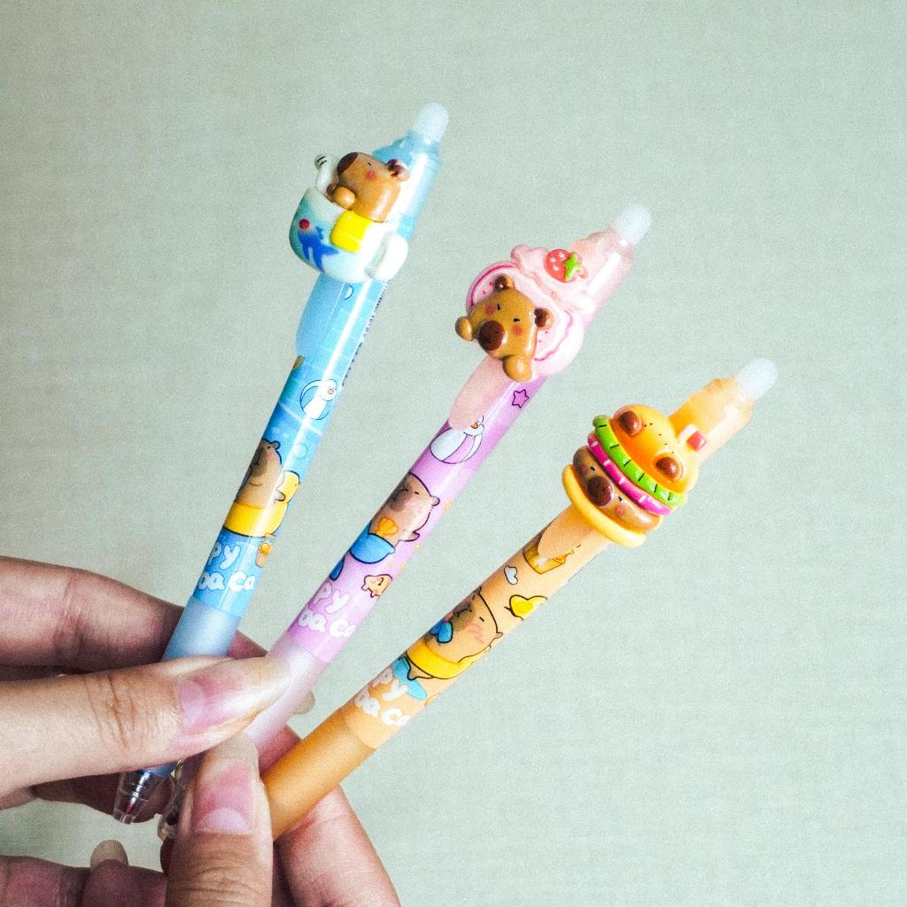 

PULPEN CETEK HAPUS - Bolpen Gel Cetek / Pulpen/ Pena Gel - karakter - lucu - animasi - capybara