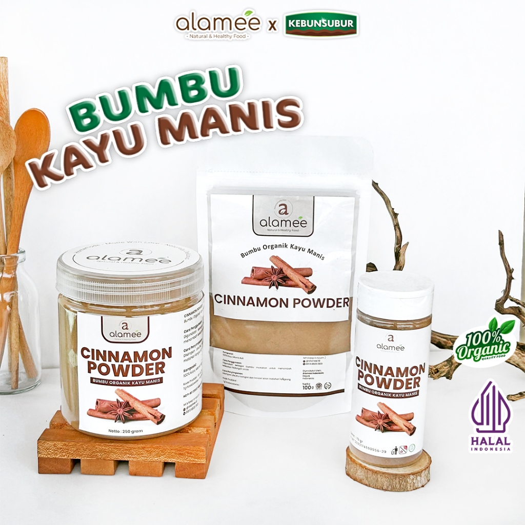 

ALAMEE Kayu Manis Bubuk Cinnamon Powder kayumanis Murni Asli Seasoning Bumbu Organik Kebunsubur