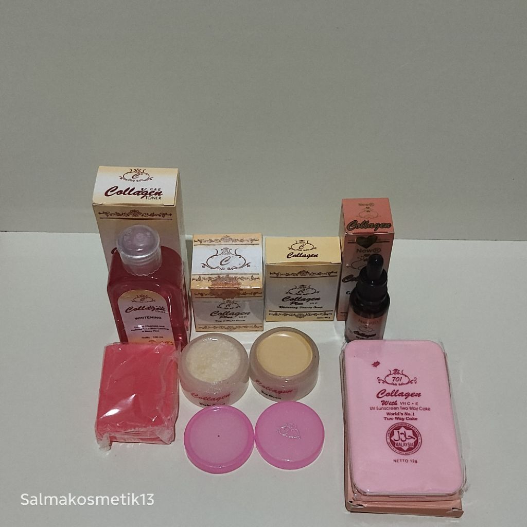 Paket Lengkap Cream Collagen 6In1 Bedak + Serum Glowing