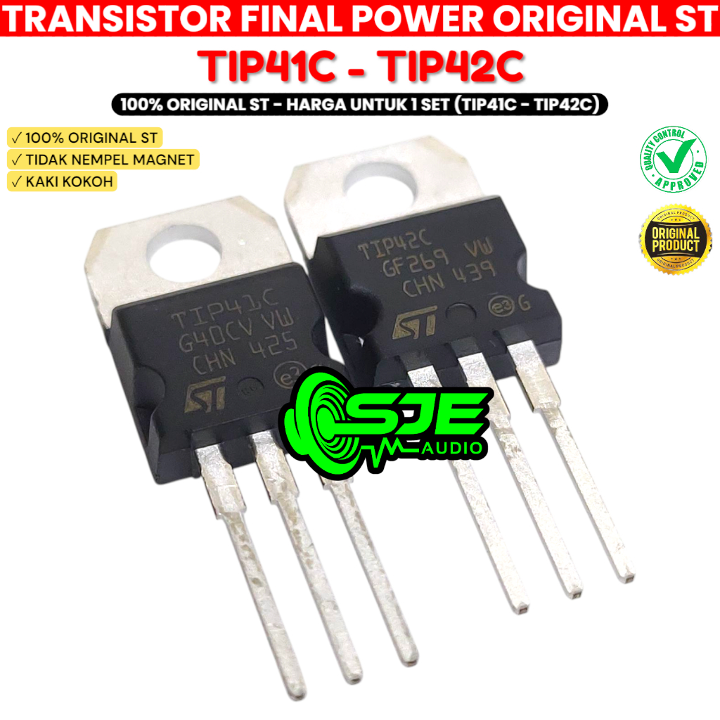 TRANSISTOR TR FINAL ST TIP41 TIP42 C ASLI ORIGINAL TIP41C TIP42C JAPAN TIP 41 TIP 42 ORI JEPANG ST