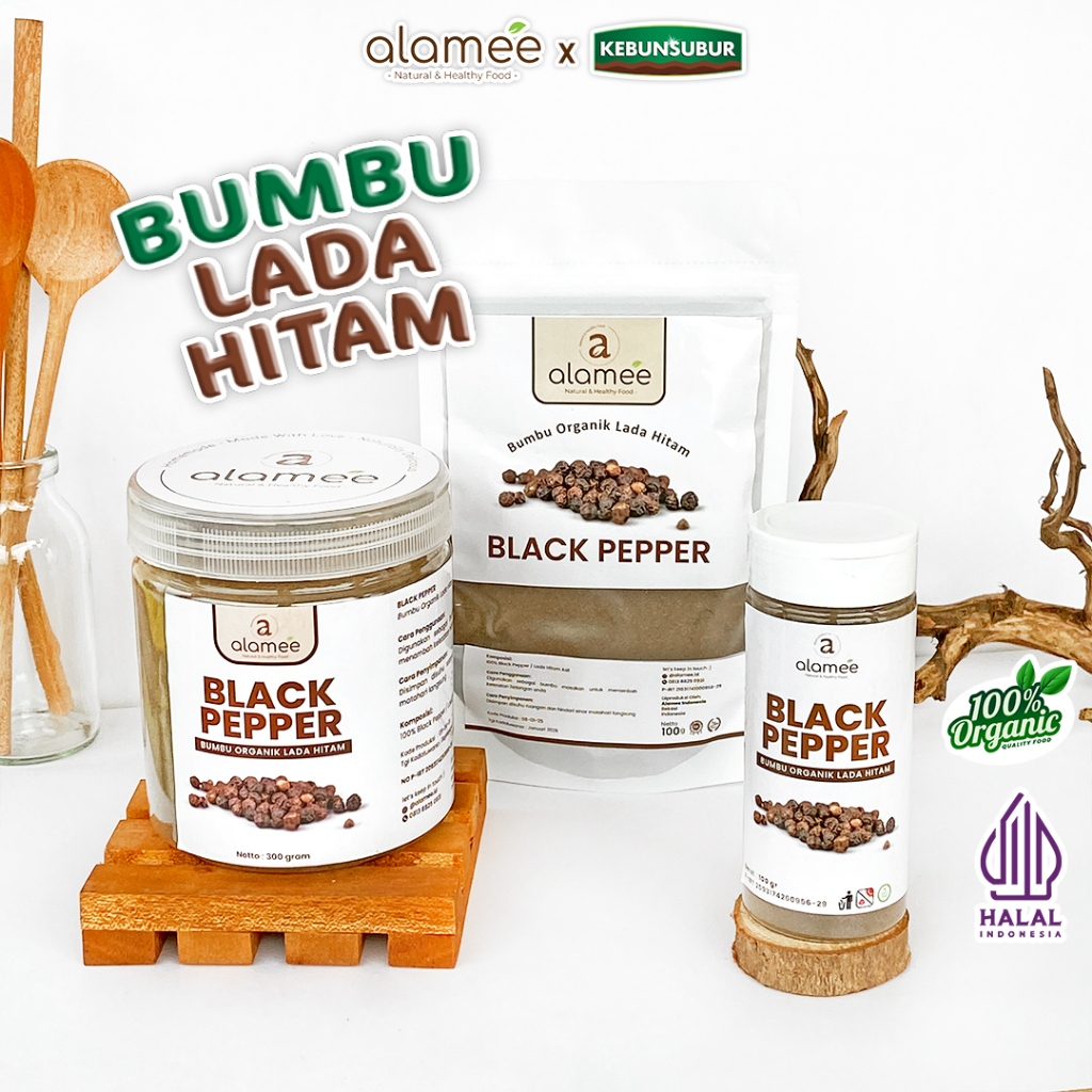 

ALAMEE Blackpepper Powder Lada Hitam Bubuk Black Pepper Bumbu Dapur Instan Organik Kebunsubur