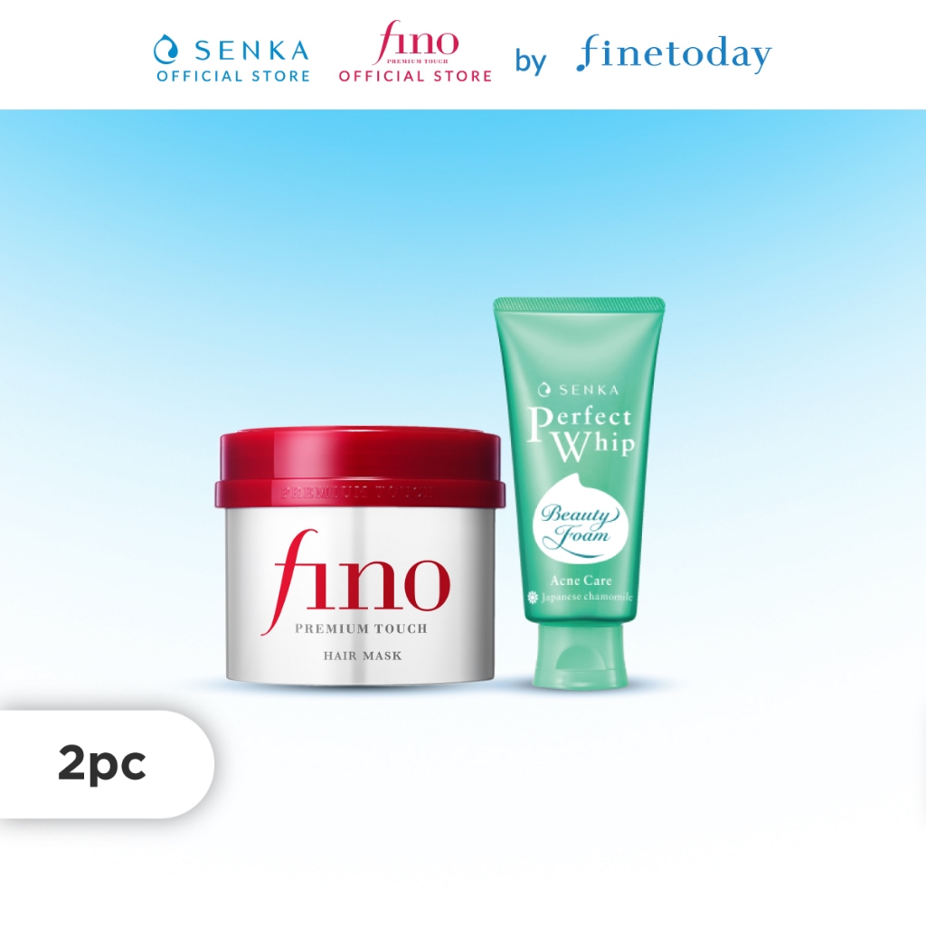 [Beauty Set Hair Mask] Fino Premium Touch Hair Mask 230ml + Senka Perfect Whip Acne Care 100g