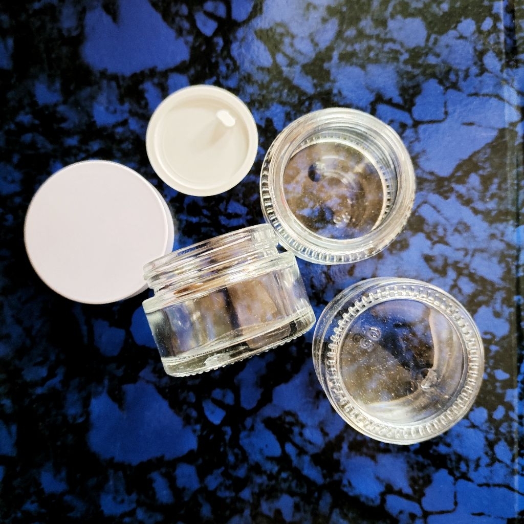 POT CREAM KACA 30 gr BENING TUTUP PUTIH / TEMPAT CREAM KACA CLEAR / JAR CREAM