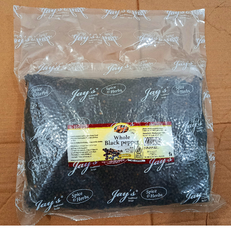 

Jay's Whole Black Pepper 1kg