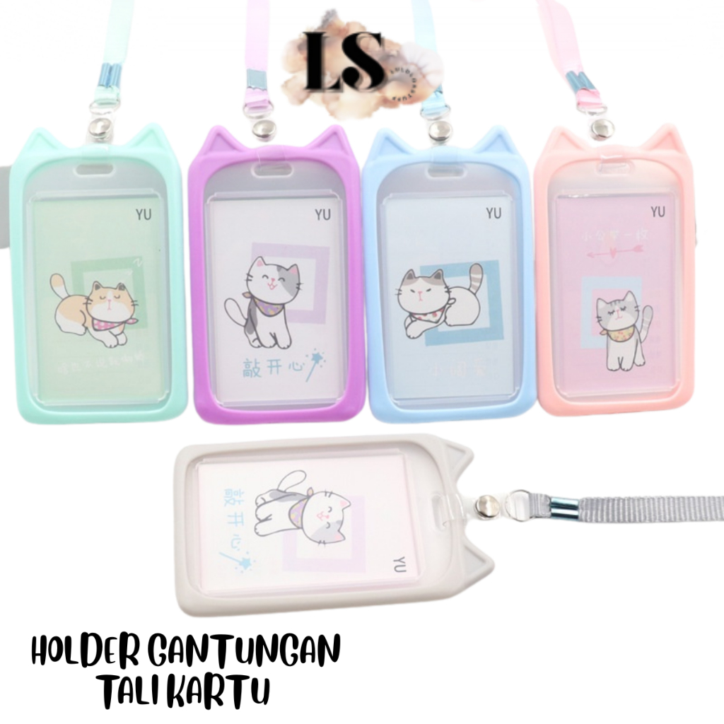 

LS - HOLDER GANTUNGAN TALI H497 KARTU AKSES KANTOR MRT BUSWAY LANYARD CARD HOLDER MOTIF KUCING