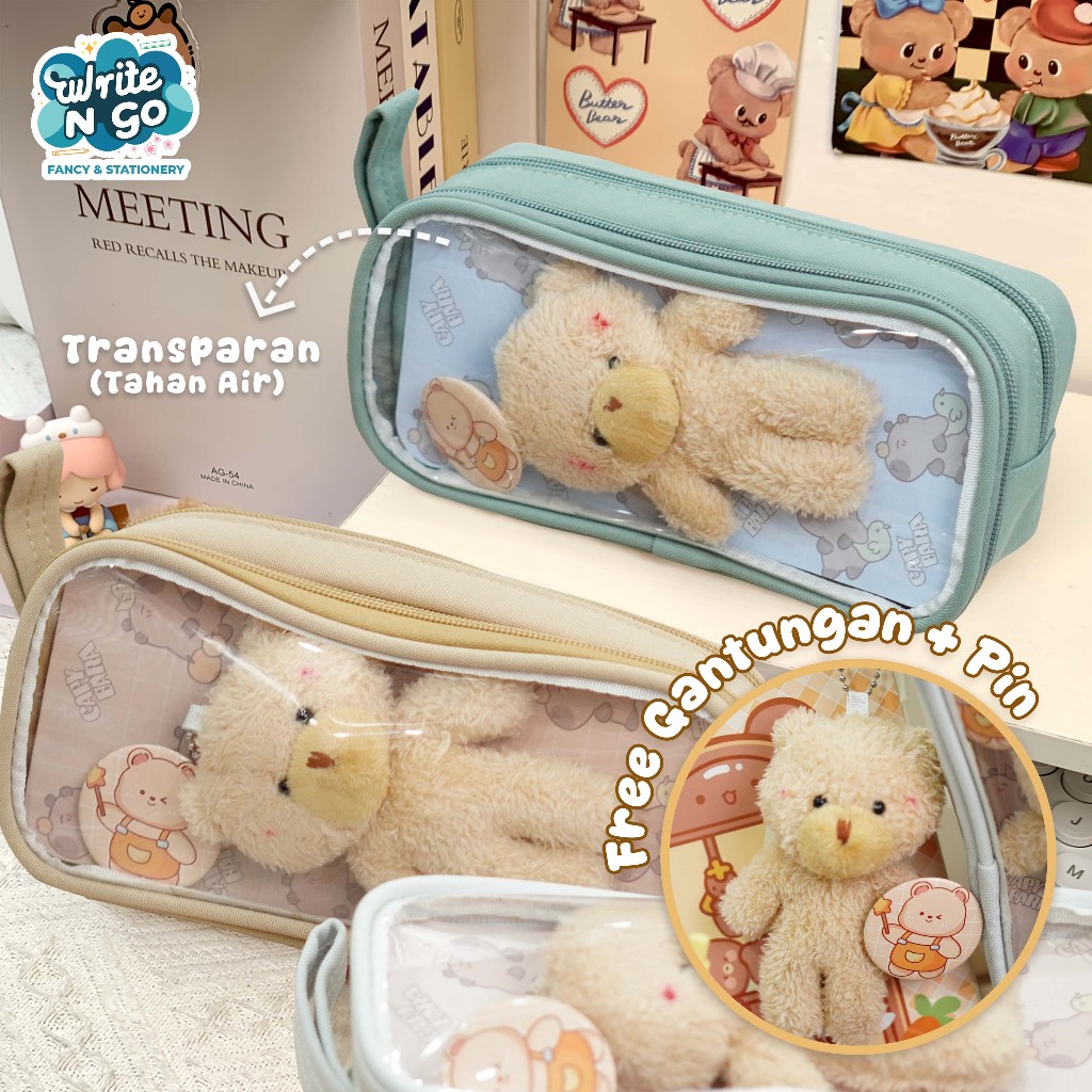 

[NEW] Tempat Pensil Beruang Premium Lucu Aesthetic Kapasitas Besar Free Gantungan & PIN - XC 3011