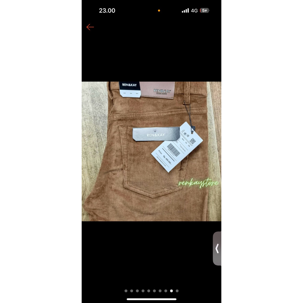 preloved celana corduroy pria warna coklat